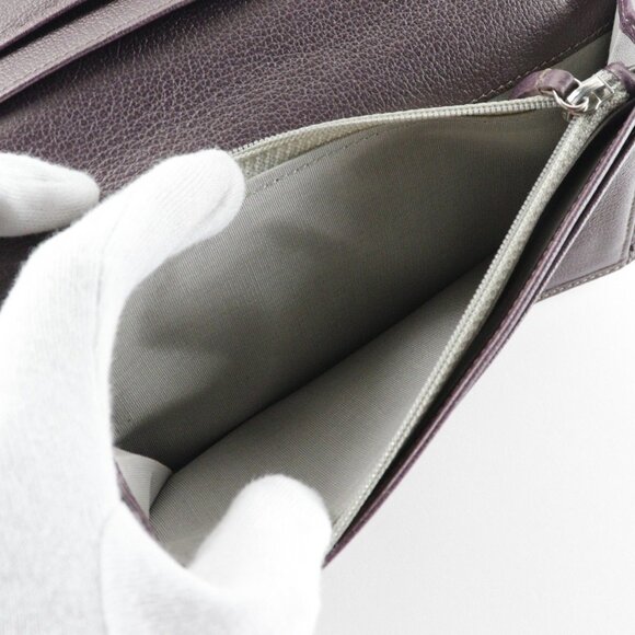 CHANEL Purple Leather Logo Wallet - Picture 7 of 10